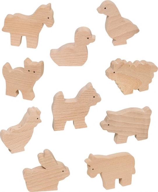Holzfiguren vom Bauernhof