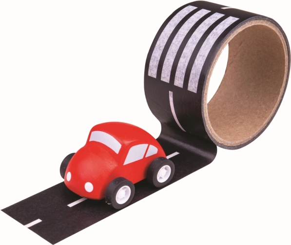Klebeband-Straße mit Auto von Bigjigs Toys