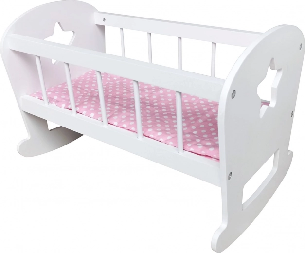 FREE2PLAY Holz-Puppenwiege, weiß (bis 40 cm)