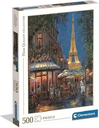 Puzzle Clementoni Nacht in einem Café am Eiffelturm, 500 Teile