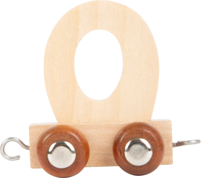 Holzwaggon mit dem Buchstaben O für Holzeisenbahnen small foot