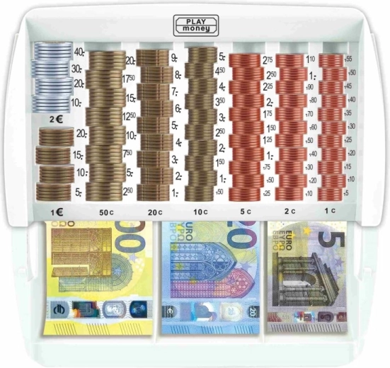 Übersichtlich sortierte Euro-Münzen