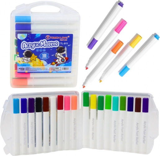 Set aus Acrylstiften im Organizer, 18 Stück