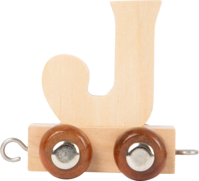 Holz-Waggon mit dem Buchstaben J für die SMALL FOOT Holzeisenbahn