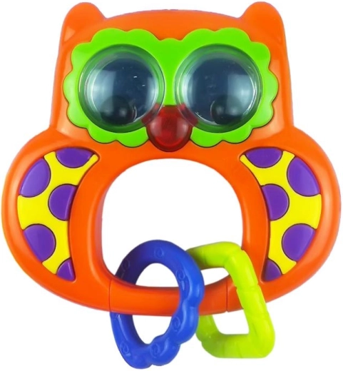 Baby-Rassel mit Sound Baby Mix Eulchen orange