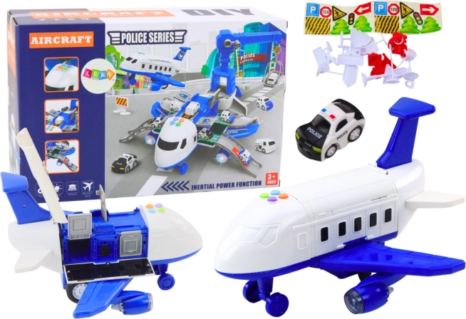 Interaktives Polizeiflugzeug 2-in-1 DIY mit Kommissariat