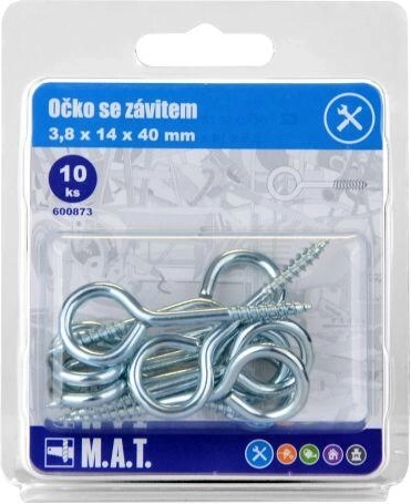 Geschlossenes Ösenschraubenauge 40 × 14 × 3,8 mm, verzinkt (10 Stk.)