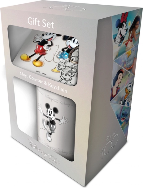 Disney 100 Heritage Sketch Geschenkset – Tasse, Untersetzer und Schlüsselanhänger