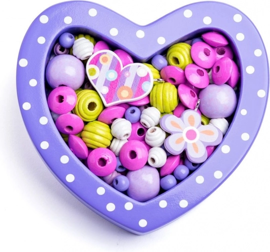 Kleine lila Herzperlen