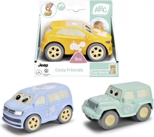 Cozy Friends Mix aus 3 Spielzeugautotypen