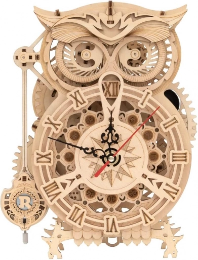 3D Holzmechanisches Puzzle Eulenuhr