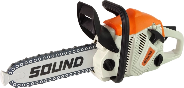 Kindermotorsäge mit Sicherheitsbrille