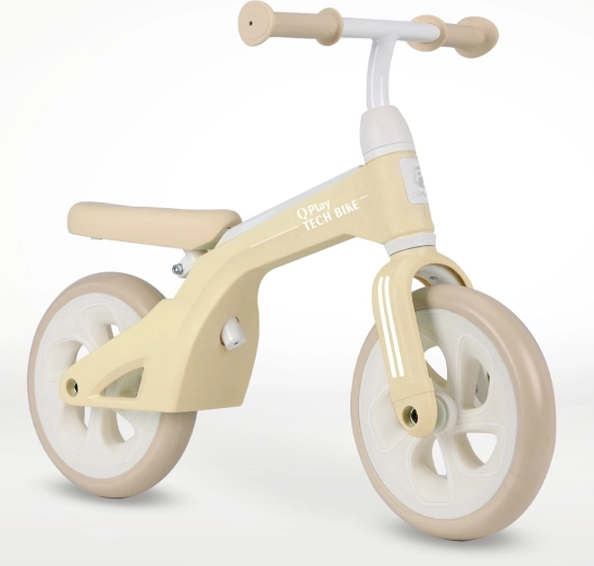 Qplay Tech cremefarbenes Laufrad 10" für Kinder von 2–4 Jahren