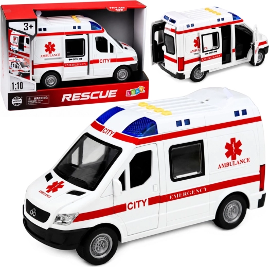 Kinder-Krankenwagen 1:10 mit Licht, Sound und Trage