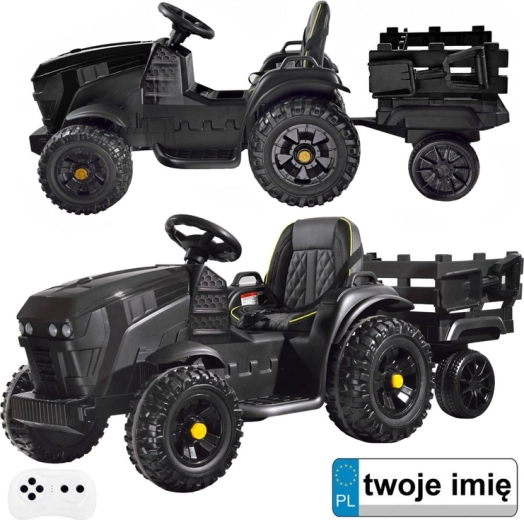 Elektrischer Kindertraktor mit Anhänger – Schwarz