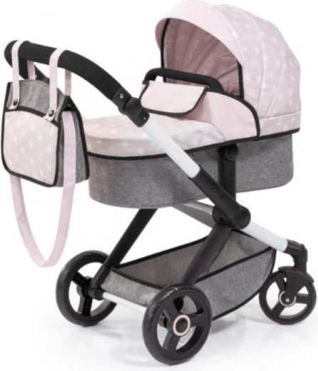 Bayer kombinierter Puppenwagen Xeo grau-rosa