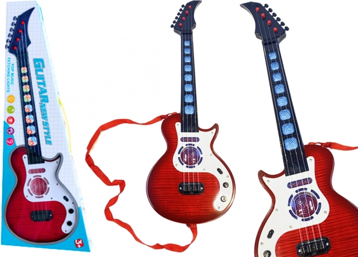 Elektrische Gitarre für Kinder mit Melodien und Lichteffekten rot