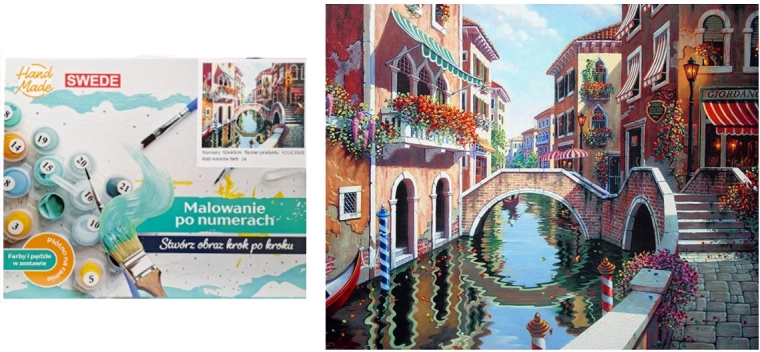 Malen nach Zahlen – Stadt am Kanal