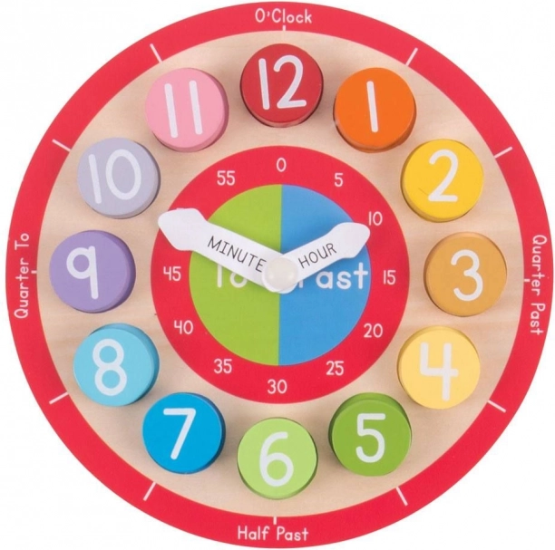 Bigjigs Toys edukative Holz-Uhr auf Englisch