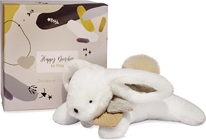 Geschenkset – Plüschhäschen mit beiger Bommel 25 cm