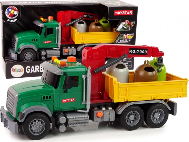 Kinder-Müllwagen mit Kran und Containern mit Licht und Sound