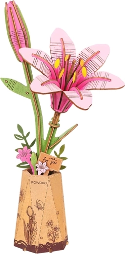 Rosa Wasserlilie Holzpuzzle