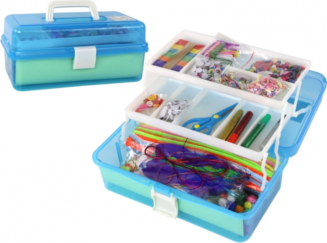 Blaues klappbares Kofferkreativset DIY