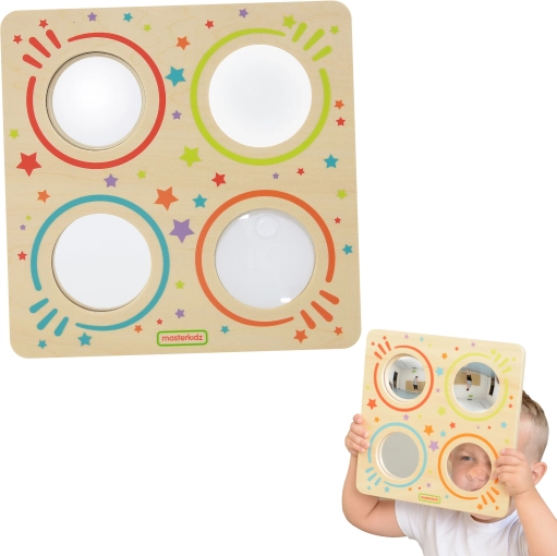 Holz-Sinnestafel mit Spiegeln und Linse MASTERKIDZ