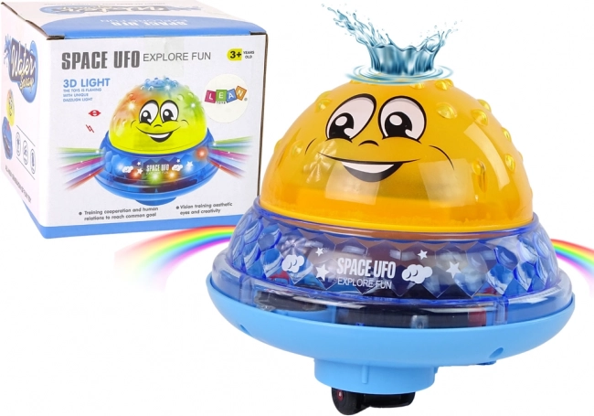 Fröhlicher gelber UFO-Ball mit Licht und Musik für das Bad