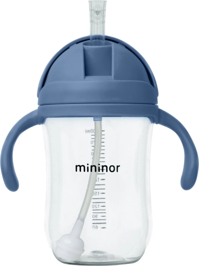 Mininor Tritan-Flasche mit Strohhalm 330 ml Blue Whale