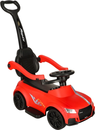 Schiebefahrzeug Rutschauto 3-in-1 mit Geräuschen und Lichtern – Rot