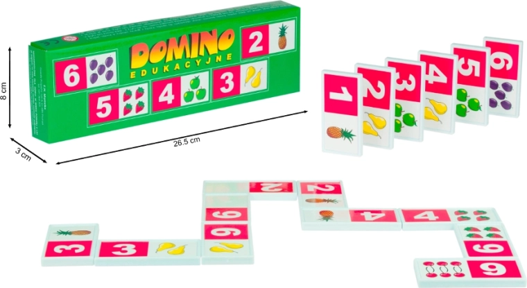 Lern-Domino aus Kunststoff – Zahlen und Früchte