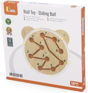 Viga hölzerne wandmontierte Labyrinth-Tafel mit Kugel – Bär, Montessori, FSC