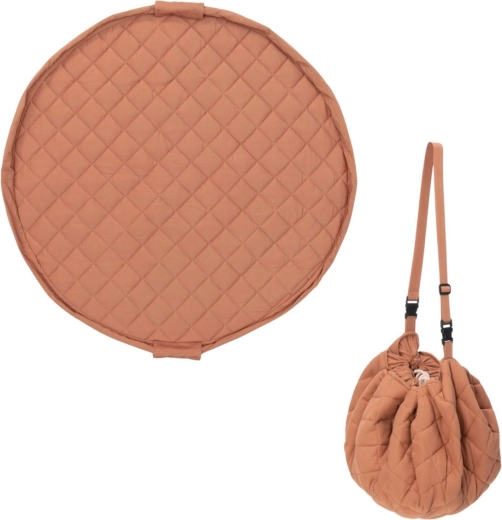 Play&Go Noomad soft organische Spieldecke und Spielzeugbeutel tawny brown