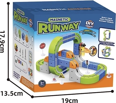 Magnetische bunte Rennstrecke mit Zug, 69 Teile