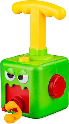 Verspieltes Design des grünen Monsters und Ballons „aus dem Mund“
