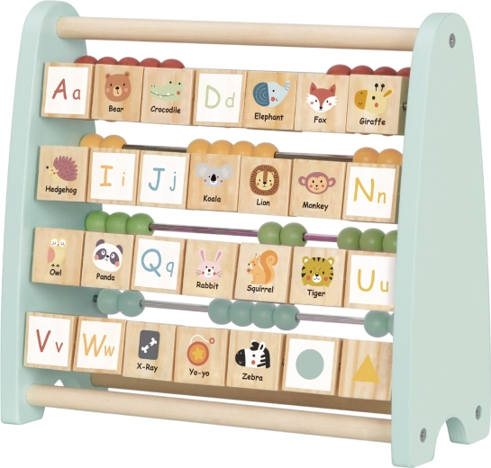 Englisches Alphabet auf drehbaren Würfeln