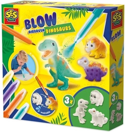SES Airbrush-Filzstifte – Dinosaurier (3 Figuren)