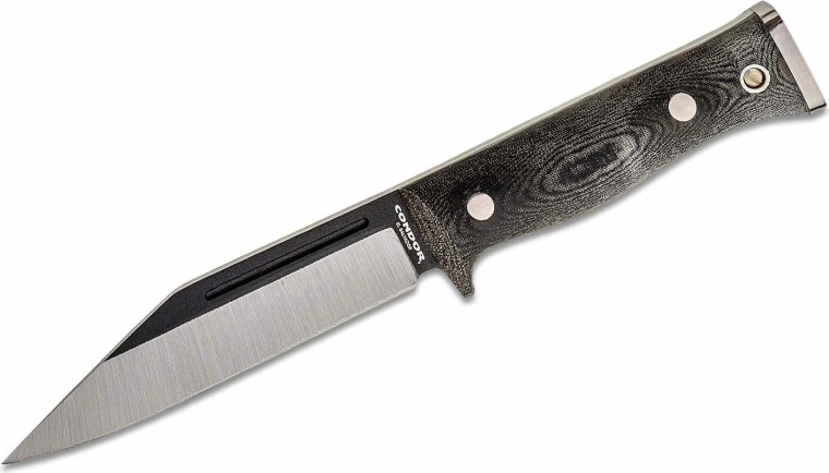 Taktisches Messer Condor Sigrun 14,3 cm, schwarz-grau, Micarta, Kydex- + Leder-Scheide
