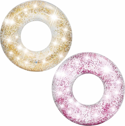 Aufblasbarer Schwimmring mit Brokat INtex 107 cm – rosa