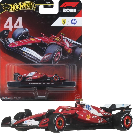 Hot Wheels Premium Formel 1 2025 Scuderia Ferrari HP #44 Lewis Hamilton – Automodell 1:64 - 1 Stück