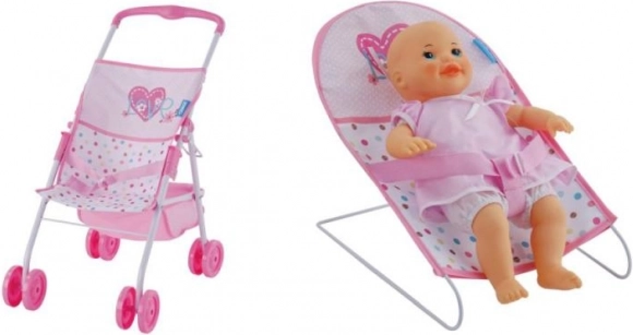 Spielzeugset für Puppen Herzchen 3in1