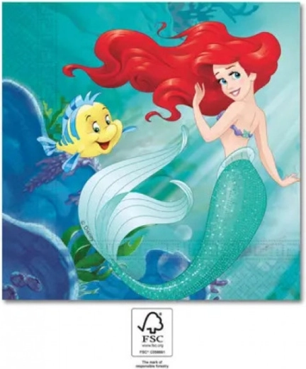 Disney Ariel Papierservietten 33 × 33 cm, 20 Stk.