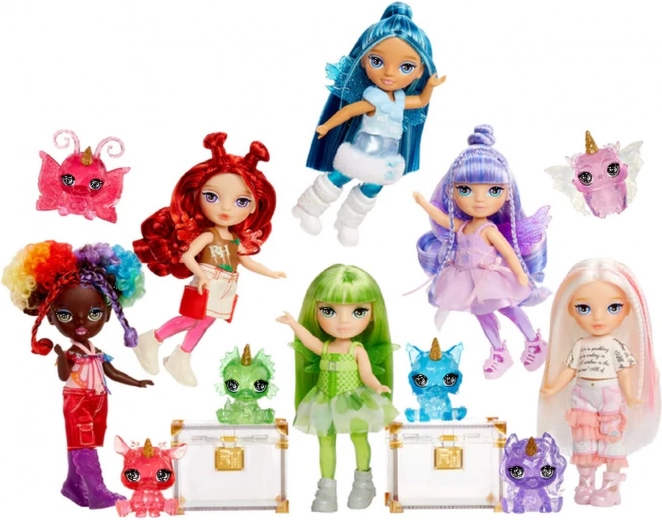 Rainbow High Littles magische Feen – 13 cm Puppe mit Haustier und austauschbaren Flügeln