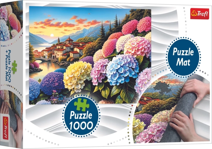 Trefl Puzzle Hortensien 1000 Teile mit Unterlage