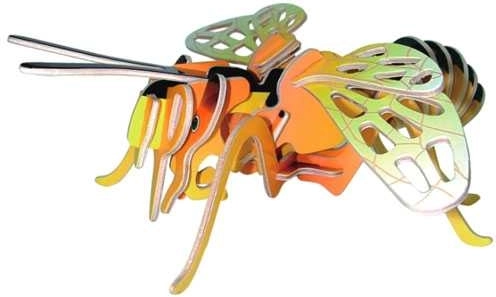Woodcraft Holz-3D-Puzzle Biene farbig