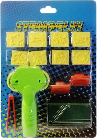 Buntes Stempelset für Kinder mit Schwämmchen, Pinzette und Roller – Märchenmotive