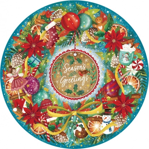 Rundes Puzzle Weihnachtsgrüße 500 Teile