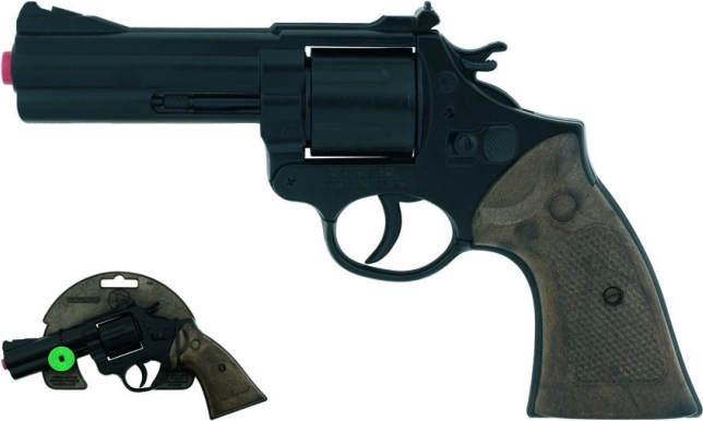 Polizeimetallrevolver mit Knallplättchen, 12 Schuss, schwarz