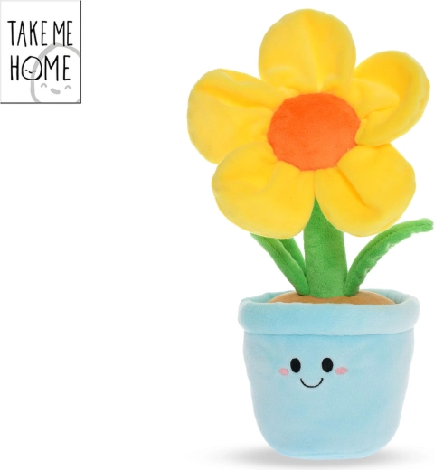 Plüschblume im Blumentopf Take Me Home 30 cm gelb - 1 Stück